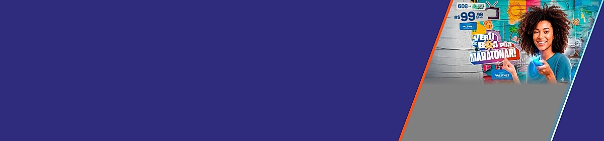 Imagem promocional da Valenet com destaque para internet fibra óptica